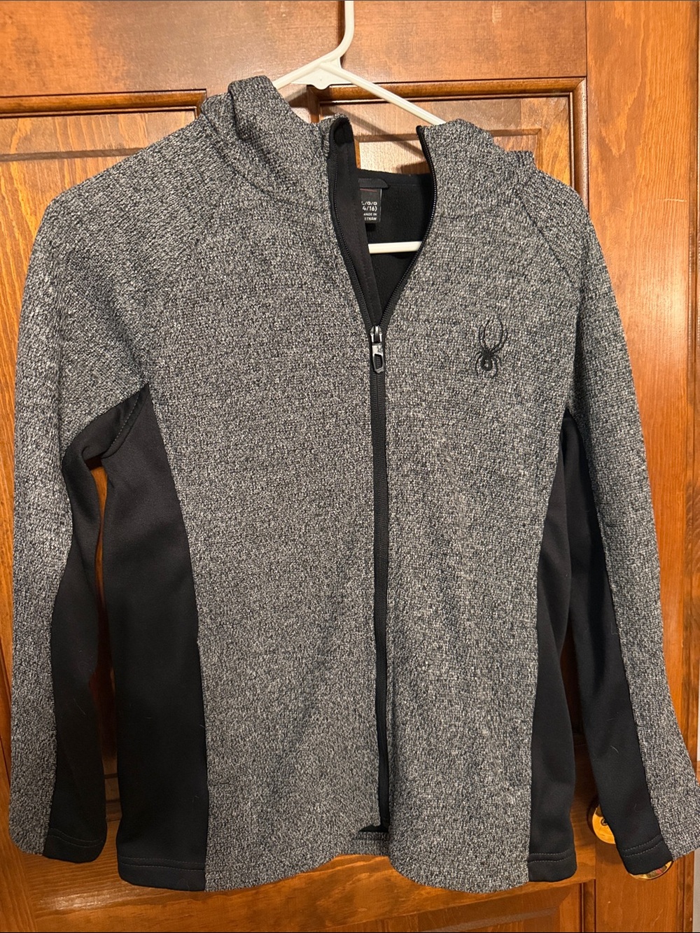 Spyder Gray and Black Lightweight Hooded Jacket - Kids